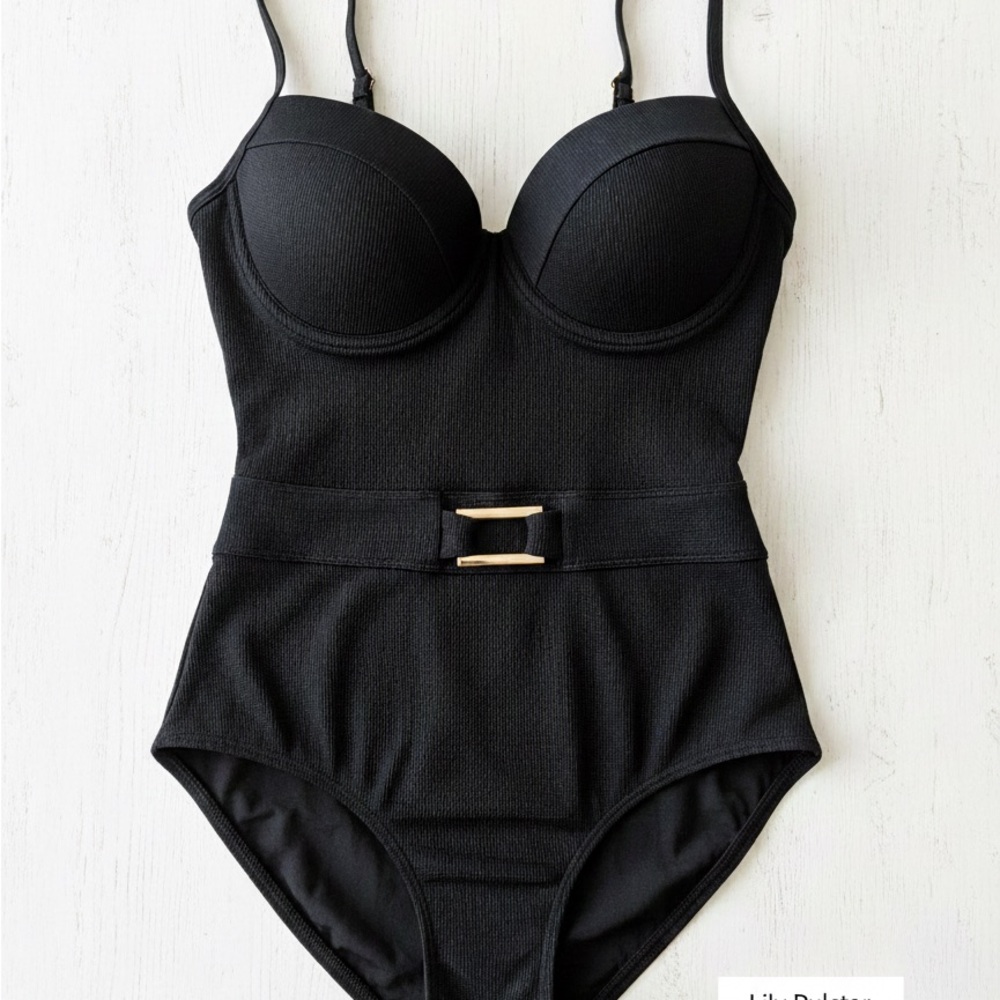 Lilly Pulitzer Palma Black One Piece Swimsuit 10